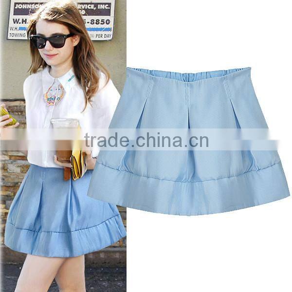 2015 Fashional Blue Ladies Fashion Skirt