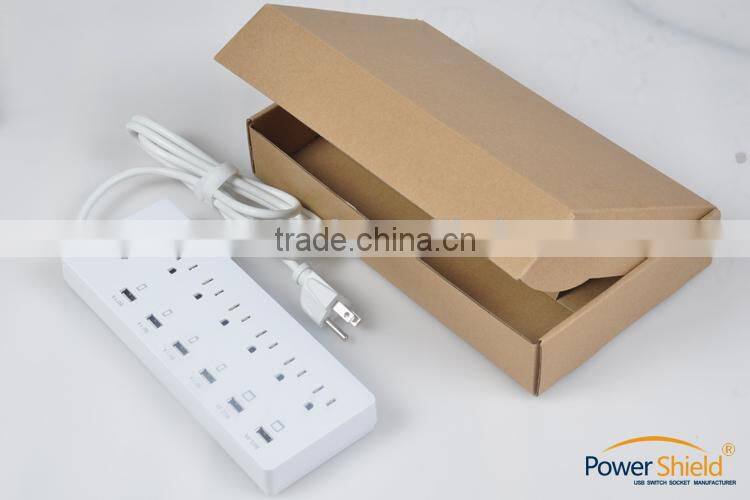 USA/United States / America USB extension socket outlet with Surge Protector 120V 16A