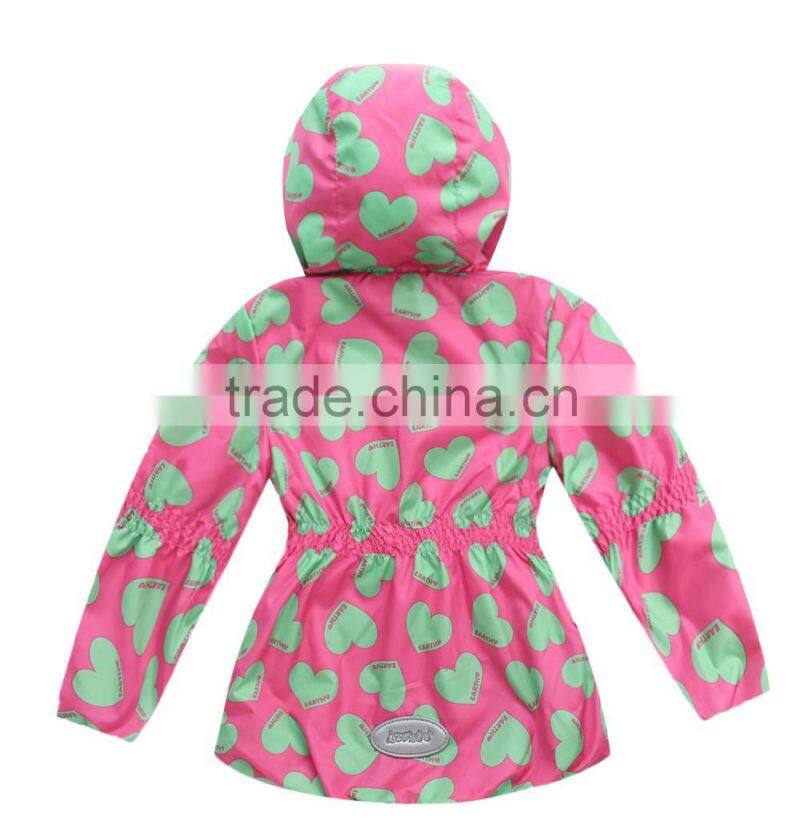 orange color Germeny style outerwear girl kids trench coat children's winter jackets