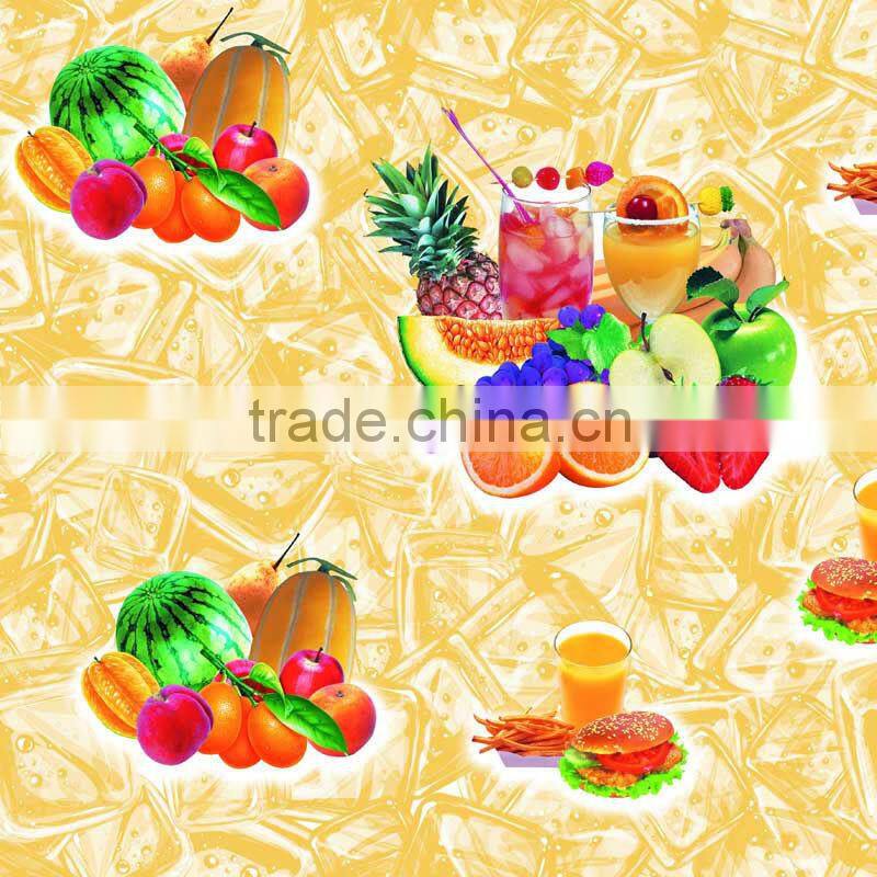 2015 new design fruit pvc table cloth nonwoven backing factory