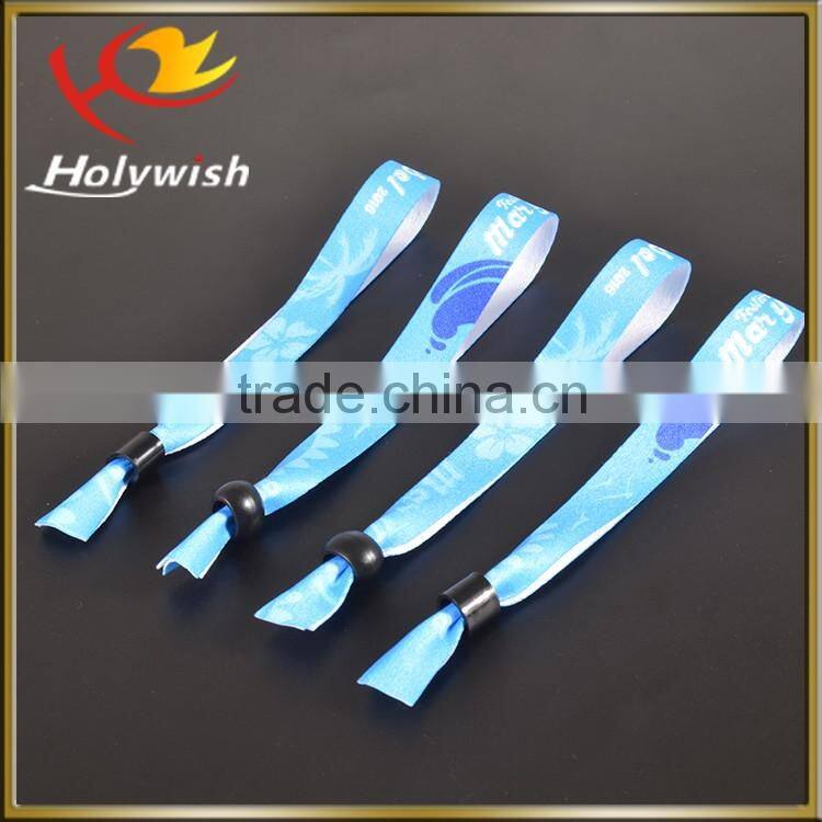 Wristbands with slide locks for festival or music concert