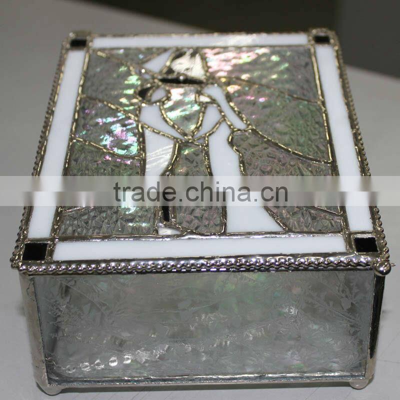 MX160097 wholesale rainbow shining stained glass jewelry box for wedding gift
