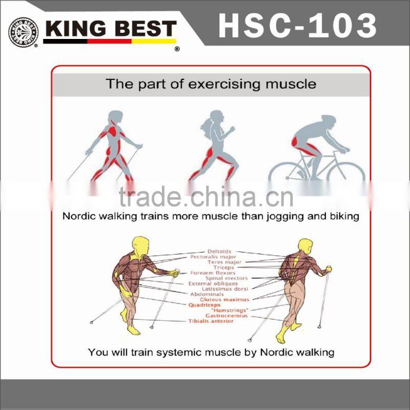 KING BEST outdoor sports walking stick 3-SECTION Nordic walking sticks adjustable nordic walking stick elderly walking stick