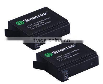3.8v 1290mah battery & 3 channel charger for Go pro Smatree with high quality