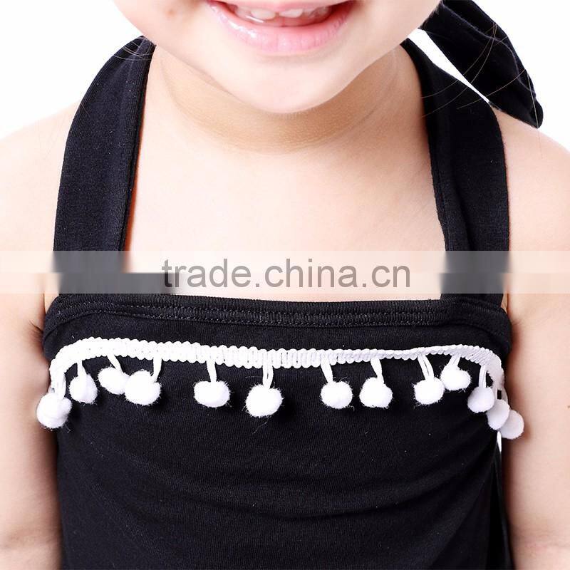 Wholesale New toddler black matching clothes set summer childrens outfit holiday girl clothing baby girl halter top designer