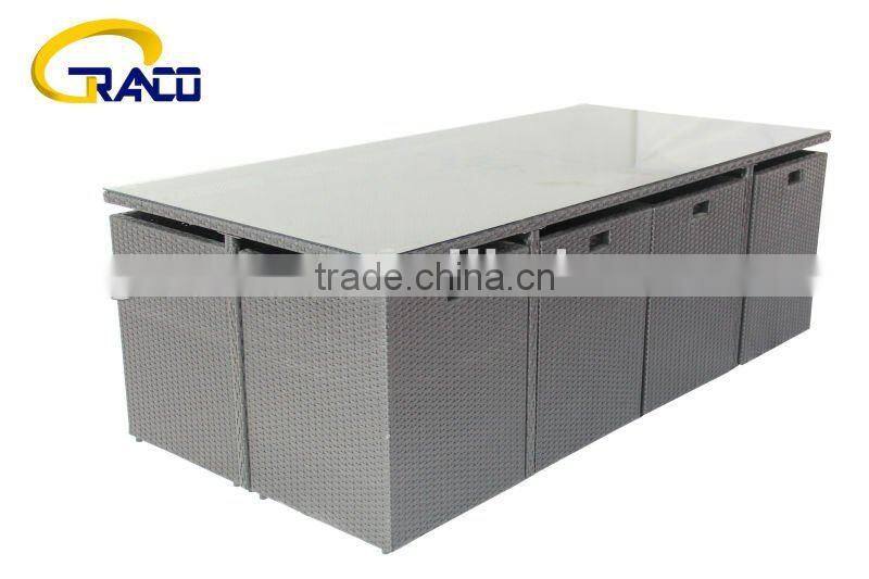 Granco KAL116 hot sale wicker rattan 8 seaters dining set furniture