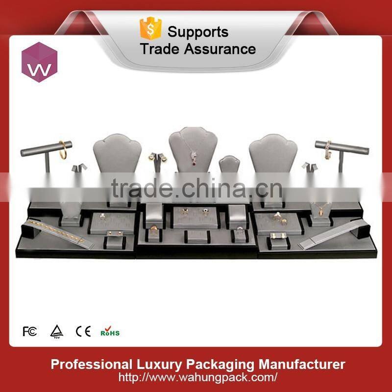 Wooden Luxury Jewelry Counter Display For Diamond Jewelry Showcase