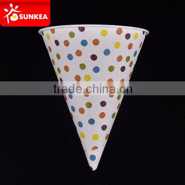 Disposable paper snow cone cup custom printed