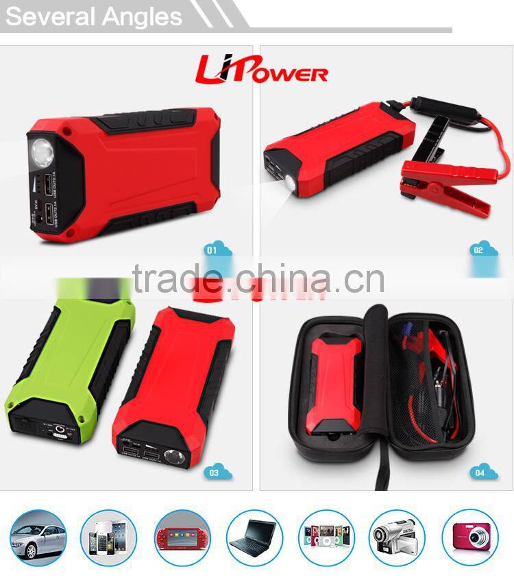 12v emergency car battery 12000 mAh jump starter with LED light