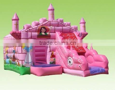 Inflatable dragon princess pvc castle combo