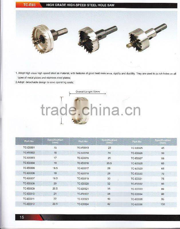 steel cutting pipe hole saw