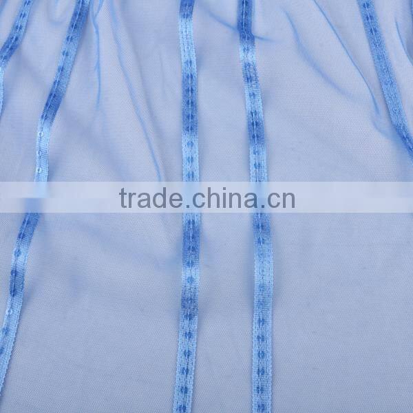 China lace net bottom needle line embroidery fabric design for girl dress