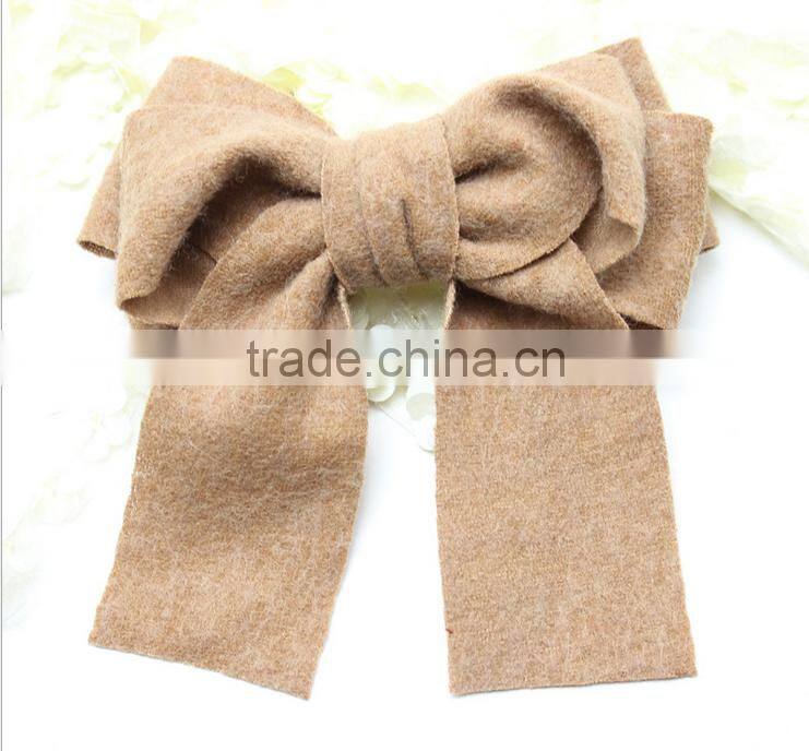 Fashion New Fall Wool Bow Clip,Large Wool hair bows