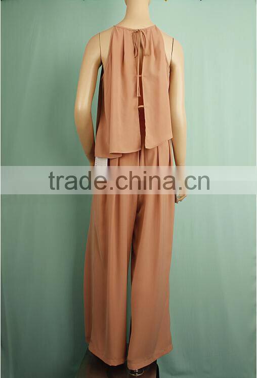 Two pieces women body fit jumpsuit pant unique design jumpsuit pant WT150832601