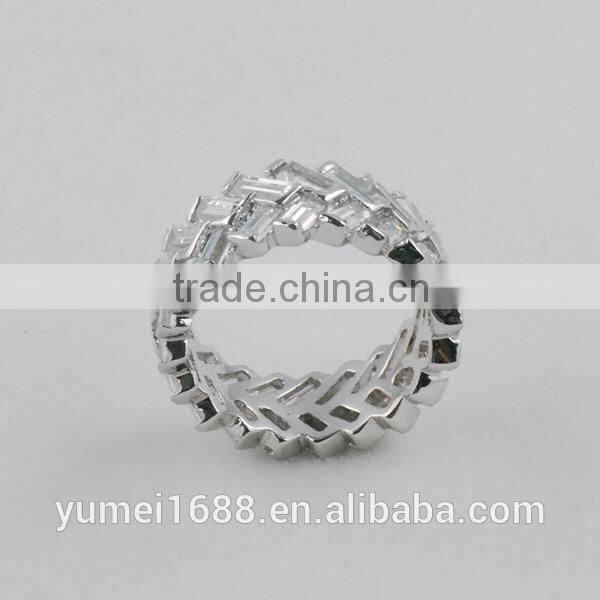 2014 new design fashion silver ring with AAA zircon