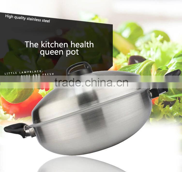 Allnice health high efficiency nonstick cookware metal stainless steel frying pan with sanding body double bakelite handle