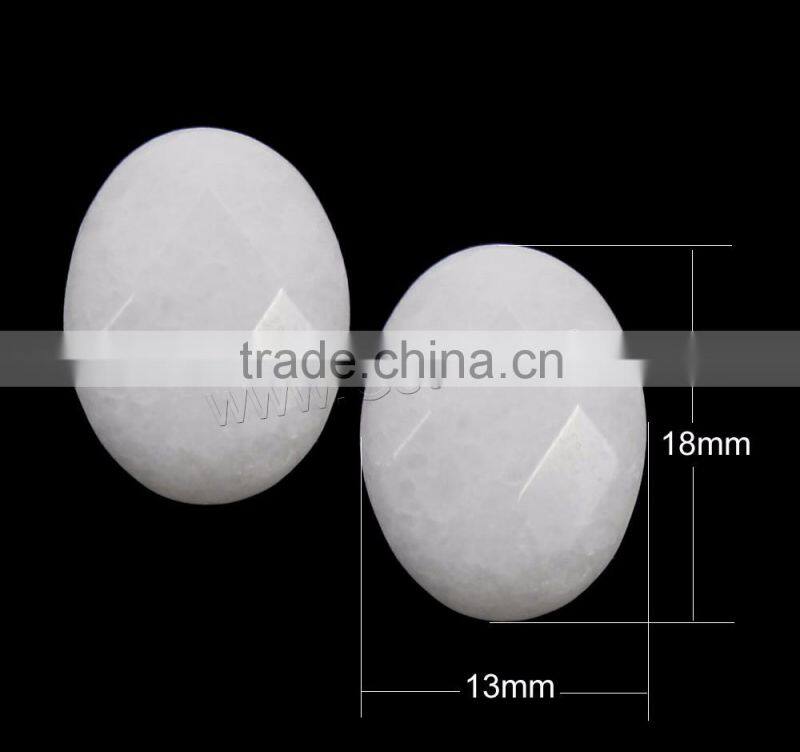 White Flat Oval Jade Gemstone Cabochon