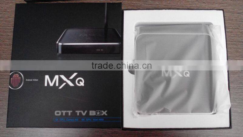 bluetooth4.0 RAM 2GB ROM 8GB kodi 802.11b/g/n wifi Amlogic S805 quad core EM12 MXQ Firmware android 4.4 tv box