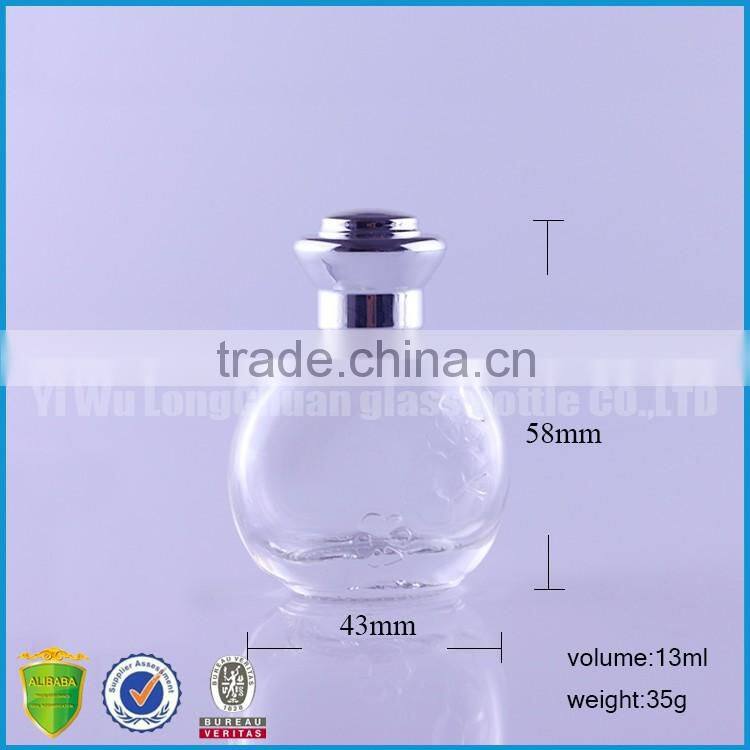 Clear Round Empty Liquid Glass Bottles 13ml with Child Proof Cap