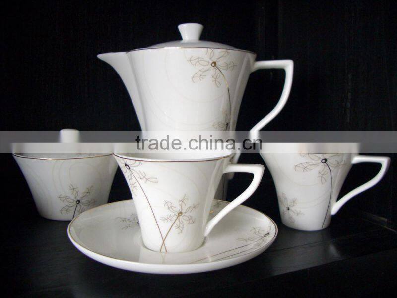 Royal and Muslim style with golden rim bone china coffee sets