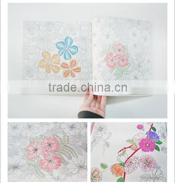 2015 Wholesale new arrive hand-painted secret garden series flower coloring books for adult