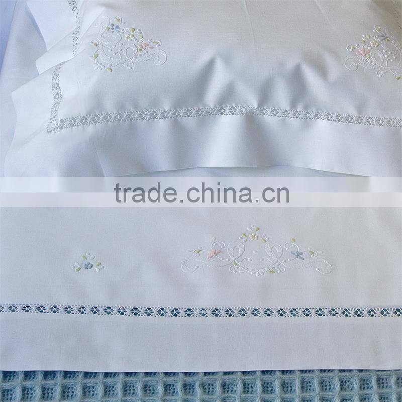 300 Thread count cotton hand embroidery bed sheet
