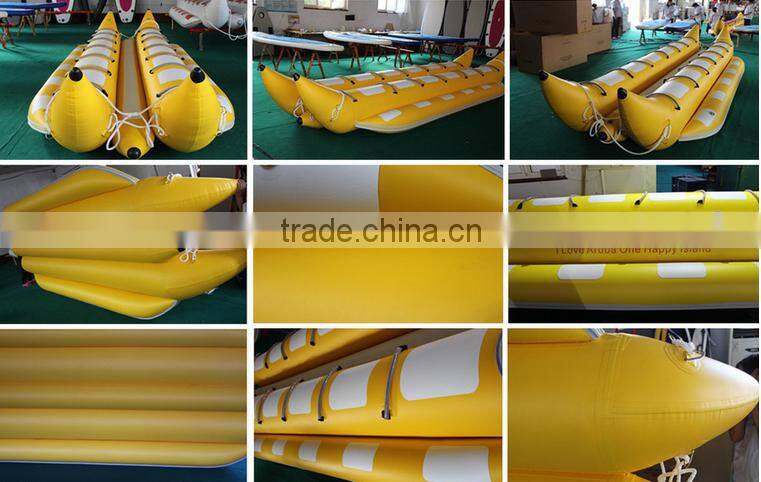 Fashionable inflatable flying banana max 10 passengers pvc float banana boat made in china