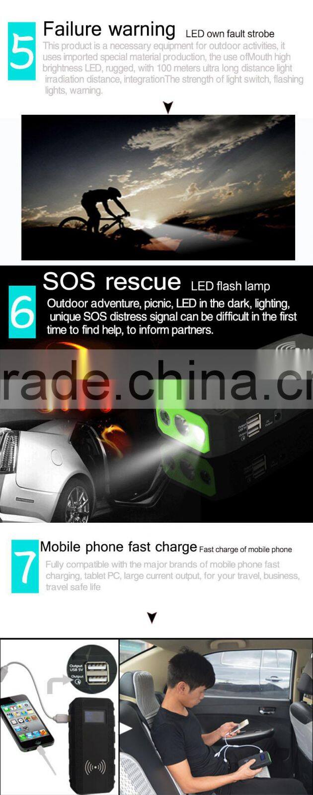 Wholesale 12V Car Power Bank Emergency Jump Starter Multi-function Portable Mini Car Battery Jump Starter