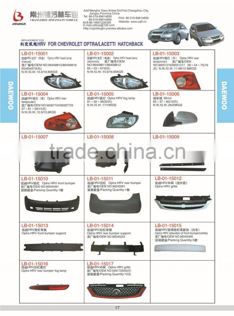 AUTO ACCESSORIES & CAR BODY PARTS & CAR SPARE PARTS CAR TAIL bumper FOR CHEVROLET optra/ LACETTI HATCHBACK 2005-2009