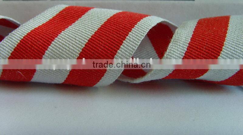 Stripe woven ribbon in polyester