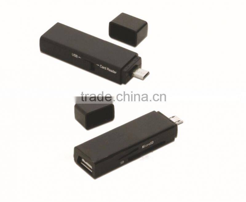 Micro SD/TF SD Micro USB OTG Smart Card Reader for Smartphone with switch