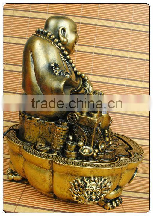 Antique color Table resin water fountain , buddha garden water fountain