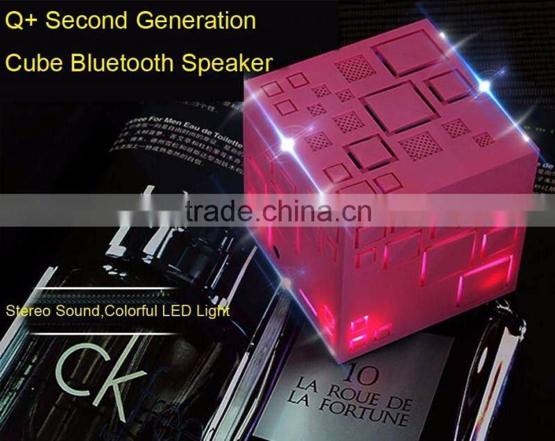 Mini Portable Q+ LED Bluetooth Speaker Square Subwoofer Speakers with Mic TF FM Radio Sound Box Boombox For Phone MP3 Player