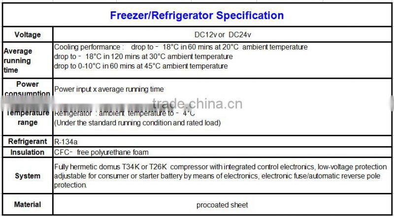 Multifunction 12v 24v DC solar fridge freezer refrigerator