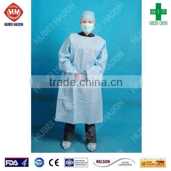 Best selling dental non woven reinforced surgical gown sterile
