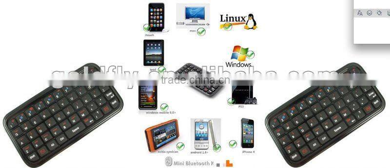 Hot Mini Keyboard with bluetooth for iPhone4 (bluetooth mini keyboard/mini keyboard bluetooth/mini bluetooth keyboard)