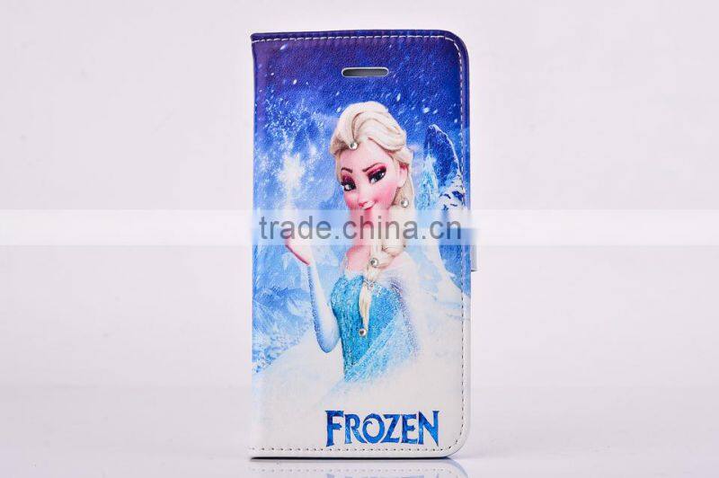 For iPhone 5/5s Frozen Flip Elsa Wallet Case With High Definiton Color Printing