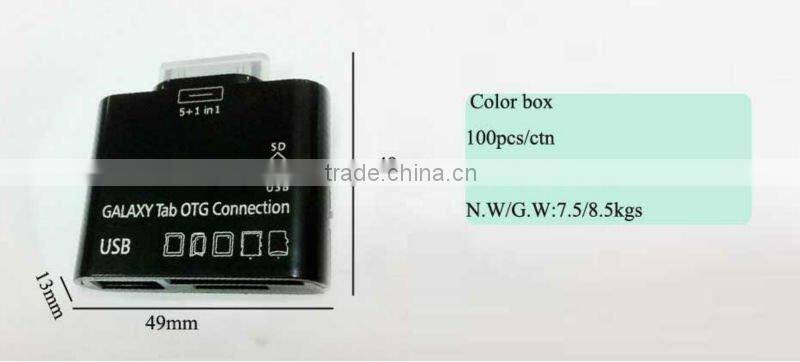 USB 5 in 1 card reader for Galaxy OTG Tab