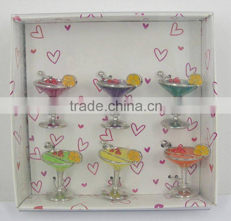 Cocktails Place Settings/Place Card Holders, Made of Alloy