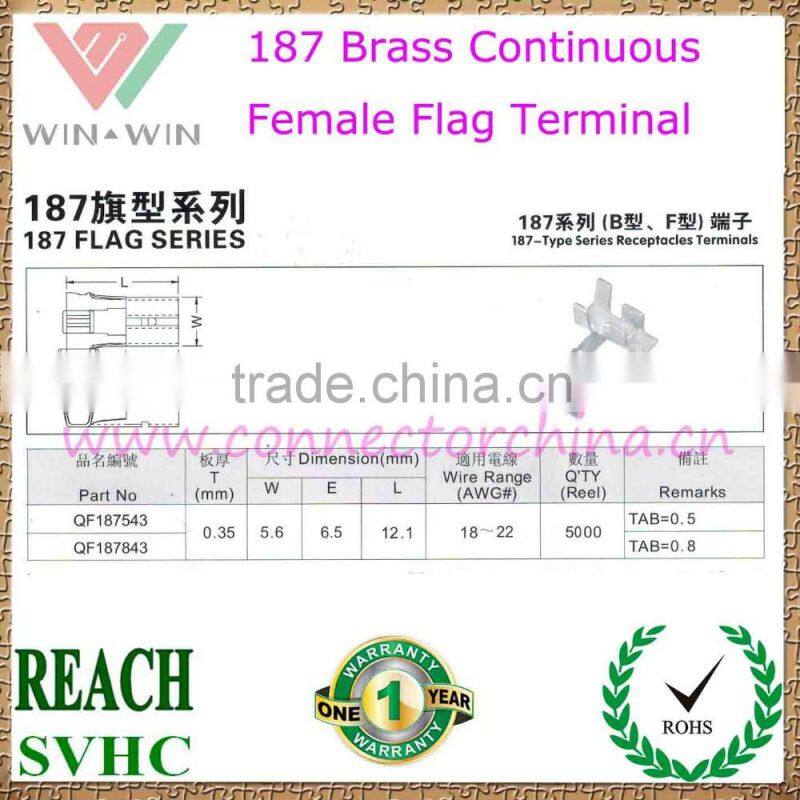 High Quality 187 Brass continuous female flag Terminal