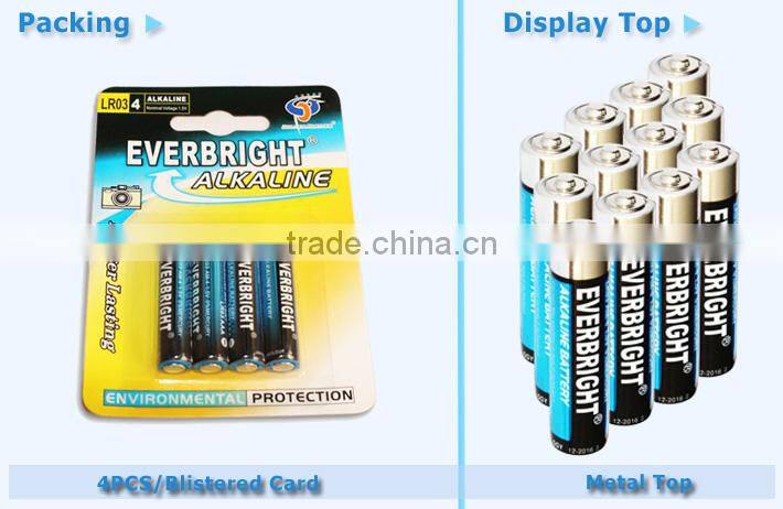 ecological friendly Zn/MnO2 alkaline dry batteries 1.5v aaa lr03