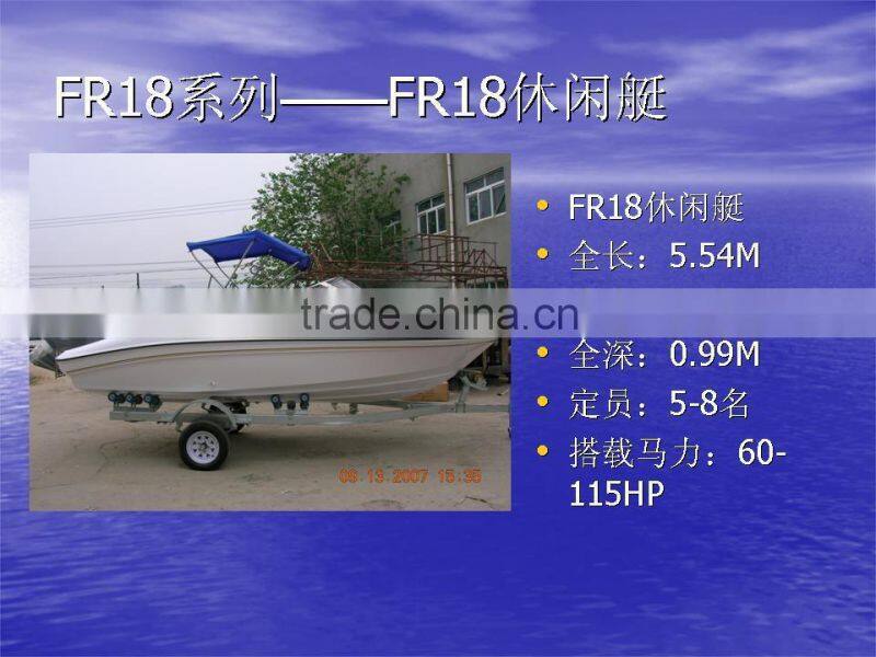 UF18 fiberglass high speed small cabin outboard engine yacht