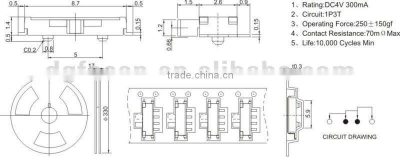 slide switch/toggle switch MK-13D01