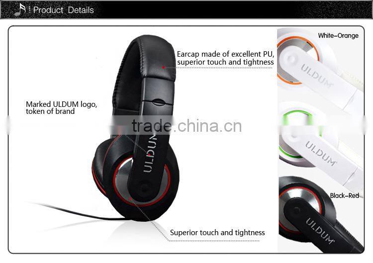ULDUM High quality stereo over ear wired headphone