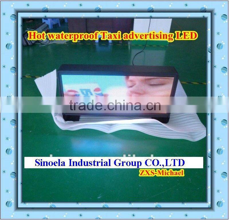 P6 outdoor full color double sided led taxi top advertising/taxi roof top advertising signs