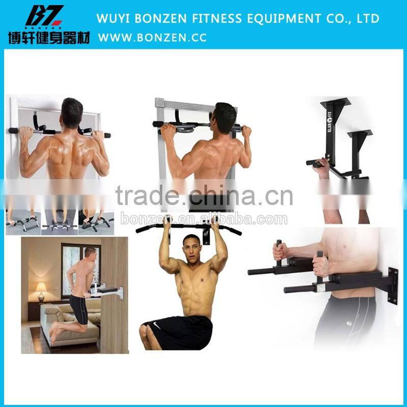 Wall Mounted Pull Up Bar Chin Chinning Bracket Iron Home Gym Station Dip