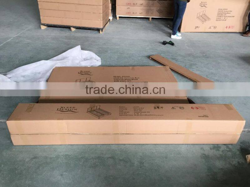 Stunning modern design LED bed in black leather