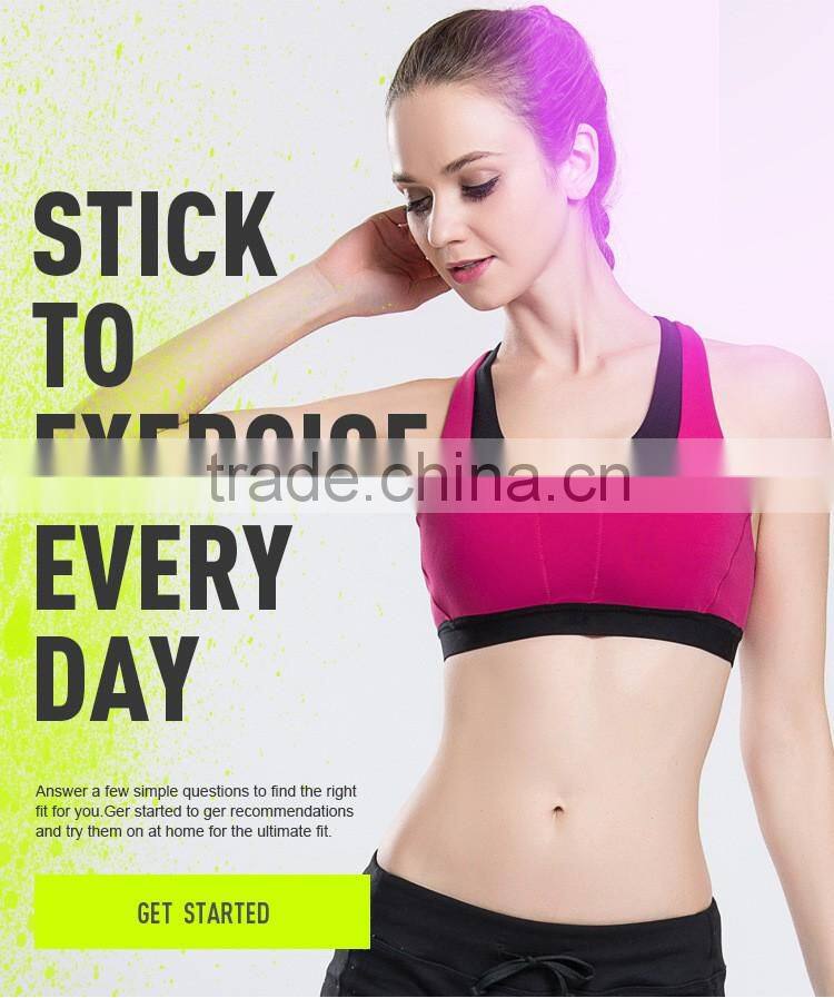 Quick dry cross back women sport gym yoga bra top