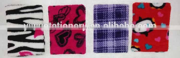 Heart Plush Fabric Mini Notebook with Lock