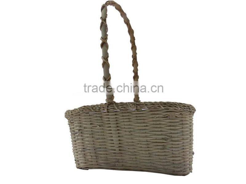 Rattan flower basket with handle